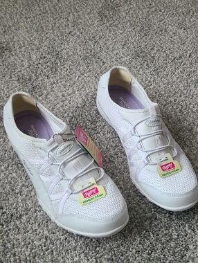 Skechers Women's White Slip-On Athletic Sneakers